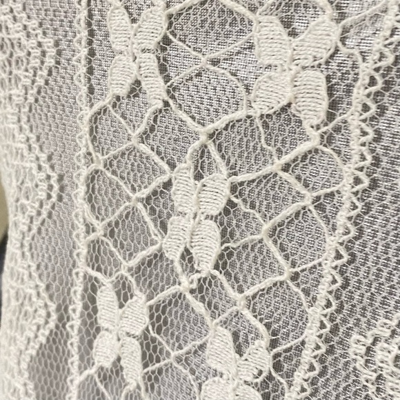 Knitted Laced White Fashion Summer Dress With Tassels. SZ L - Picture 5 of 14